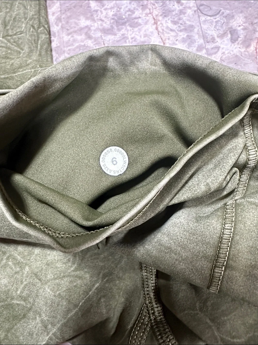 lululemon athletica  Olive Green Textured Pocket Leggings